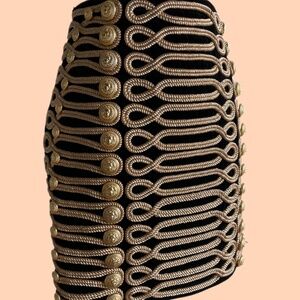 Rare Balmain velvet cord rope skirt by Olivier Rousteing